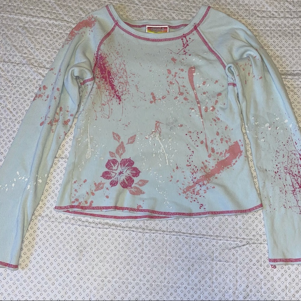 FAME floral paint splatter tee